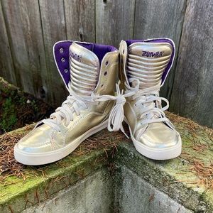 Gold Zumba high top sneakers